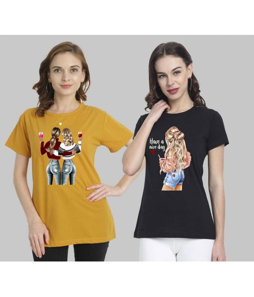 CHOZI Women Cotton Blend Printed Regular Fit Round Neck T-Shirt ( Multi Color ) CHOZI Women Cotton Blend Printed Regular Fit Round Neck T-Shirt ( Multi Color )
