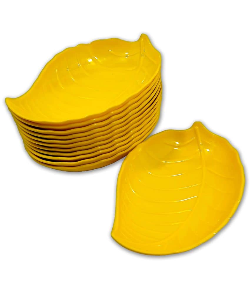 Inpro 12 Pcs Melamine Yellow Quarter Plate