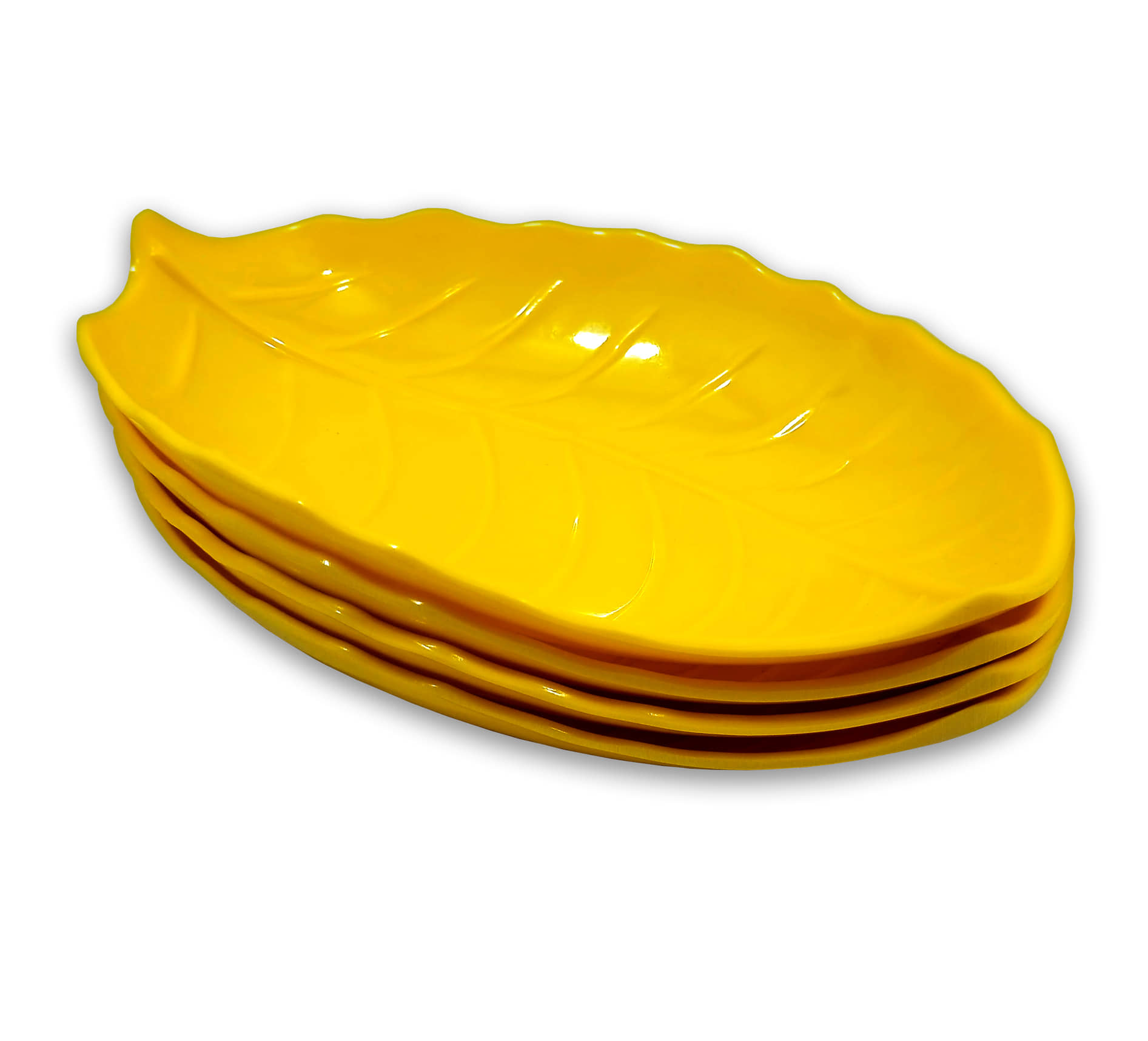 Inpro 4 Pcs Melamine Yellow Quarter Plate