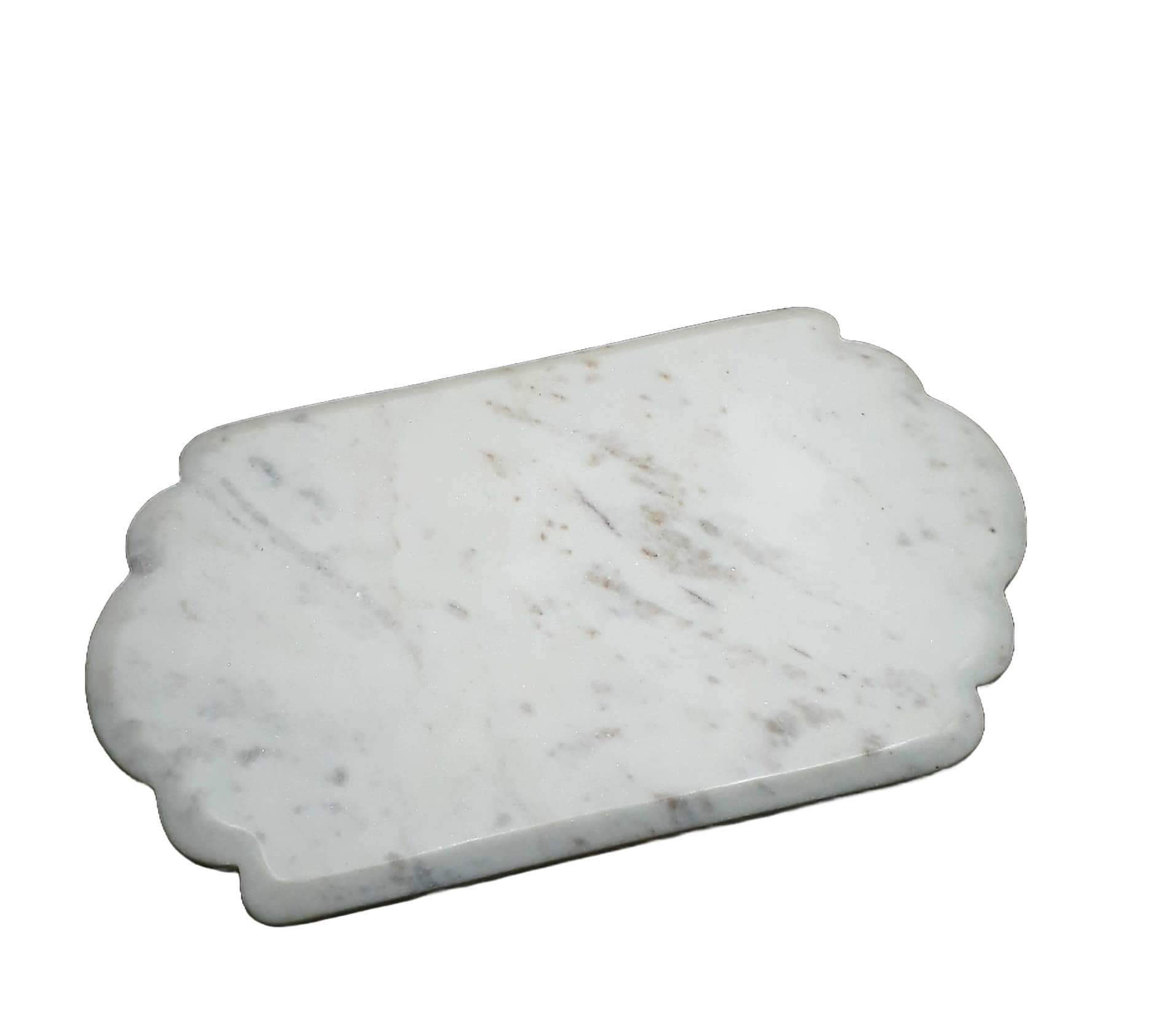 KRAFT CLOUDS - Marble Serving Tray/Plate White Serving Tray ( Set of 1 )