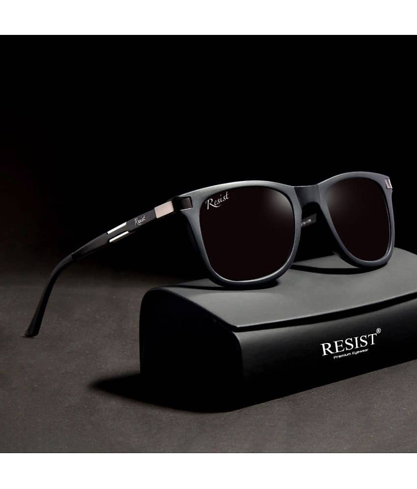 RESIST EYEWEAR Black Rectangular Sunglasses ( Pack of 1 ) - Sunglasses | Buy online on ZillyBuy