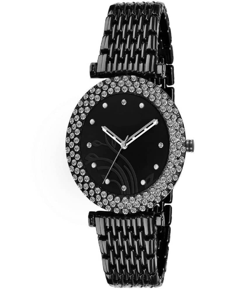 Renaissance Traders - Black Metal Analog Womens Watch