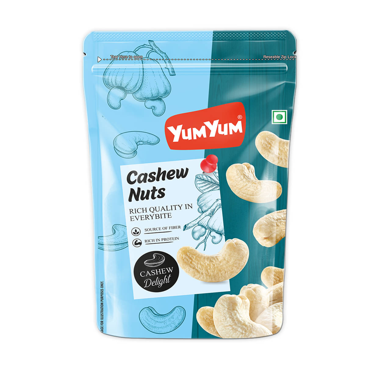     			YUM YUM Premium Cashews Nuts 500GM, Kaju Dry Fruits - Cashews (500 g)