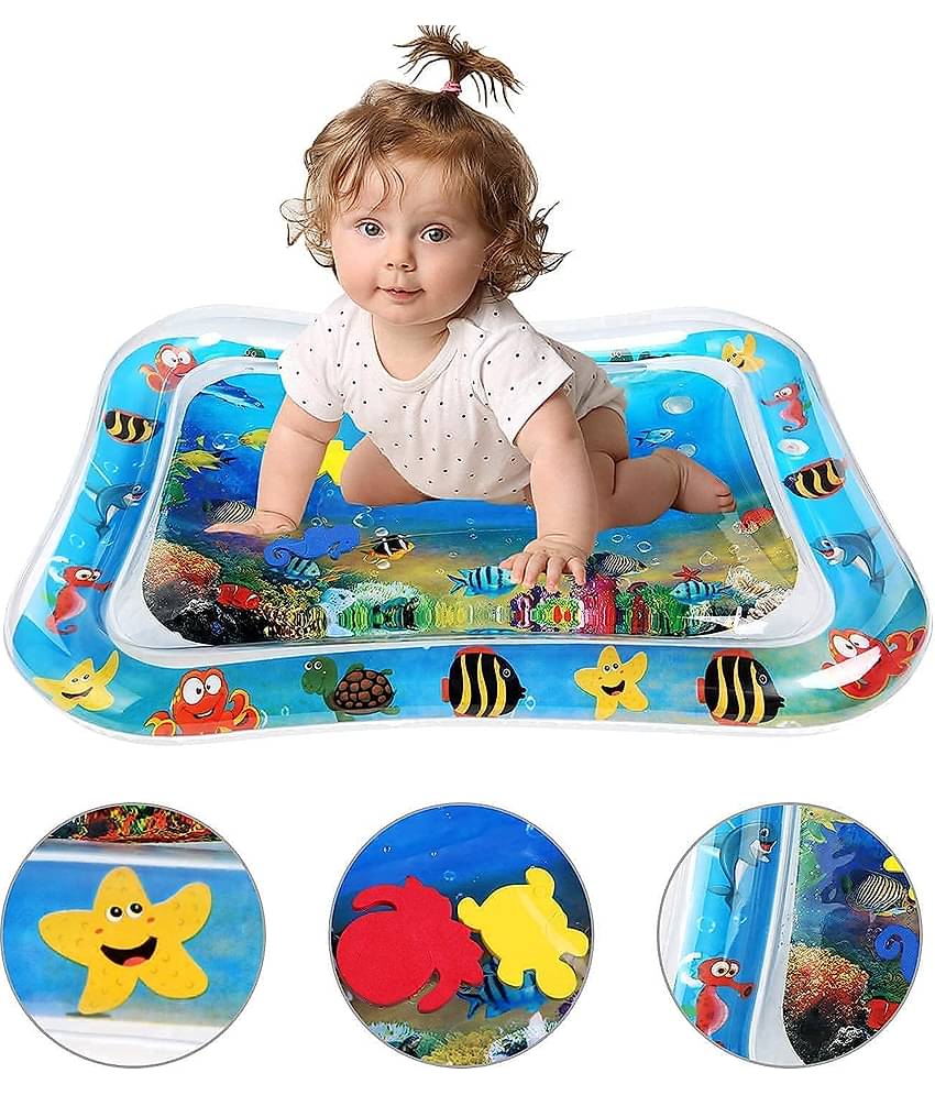 Baby Kids Water Play Mat Toys Inflatable Tummy Time Leakproof Water Play Mat & Toddlers Perfect Fun Activity Inflatable Mat, Activity Play Center Indoor and Outdoor,for Baby,Pack of 1,Blue