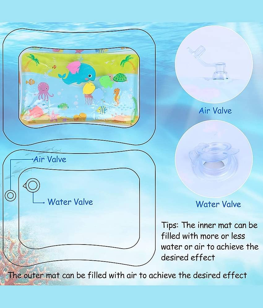 Baby Kids Water Play Mat Toys Inflatable Tummy Time Leakproof Water Play Mat & Toddlers Perfect Fun Activity Inflatable Mat, Activity Play Center Indoor and Outdoor,for Baby,Pack of 1,Blue