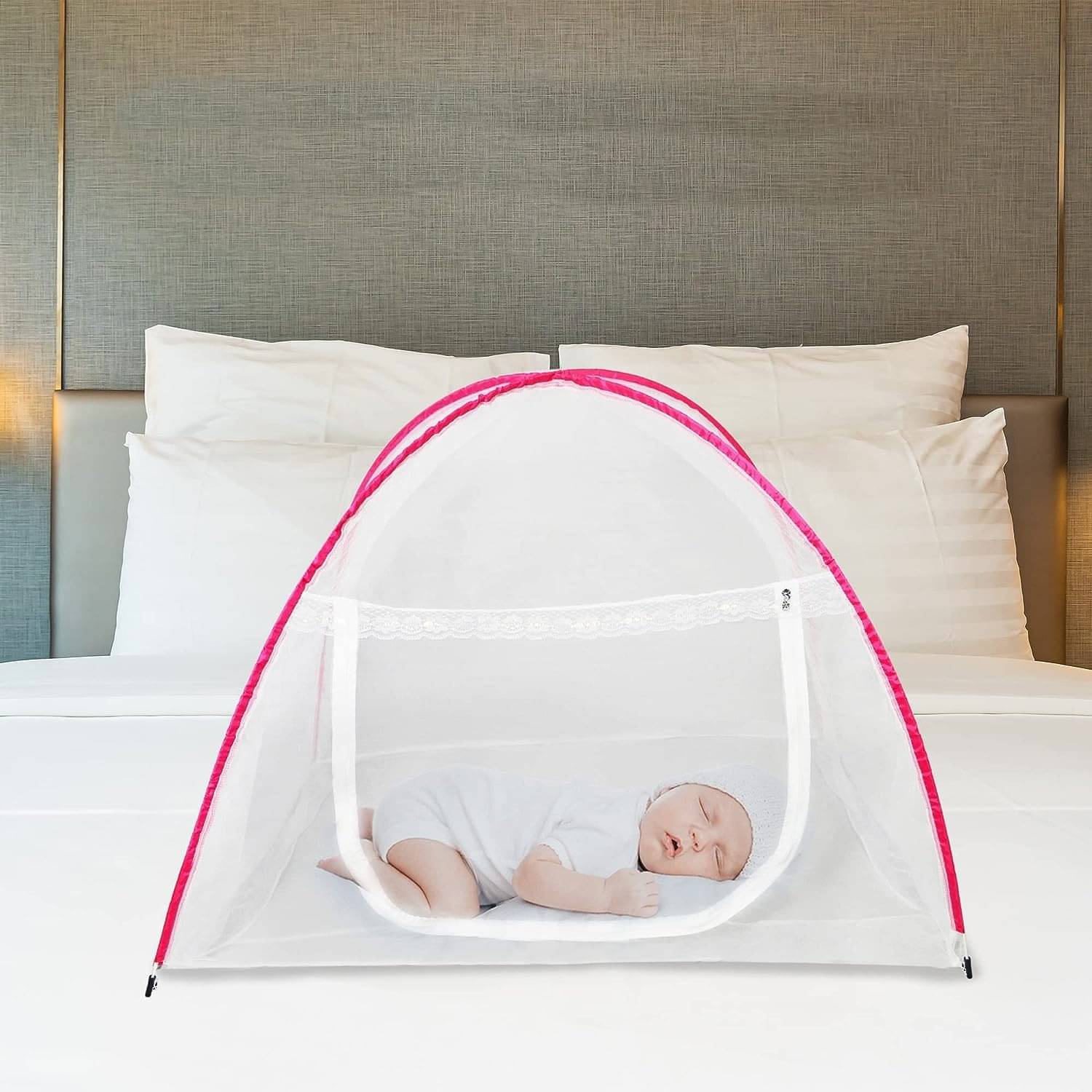     			Classic Mosquito Net - Pink Polyester Tent Baby Mosquito Net ( Pack of 1 )