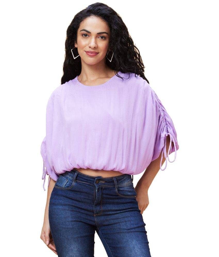 Globus - Purple Viscose Women's Regular Top ( Pack of 1 ) Globus - Purple Viscose Women's Regular Top ( Pack of 1 )