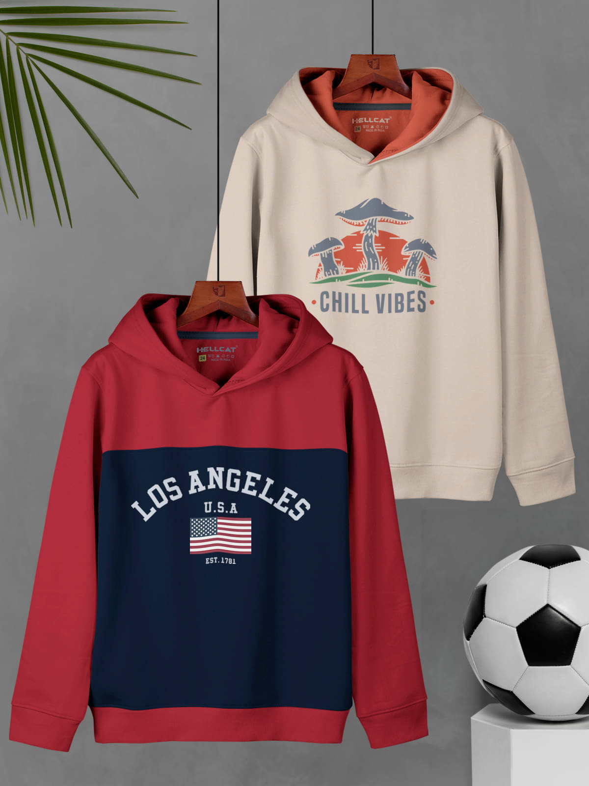     			HELLCAT Pack of 2 Boys Cotton Blend Sweatshirt ( Maroon )