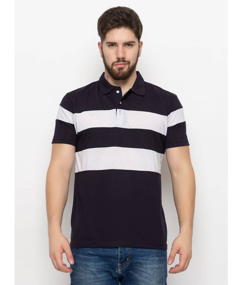 ZEBULUN Cotton Blend Regular Fit Colorblock Half Sleeves Men's Polo T Shirt - Black ( Pack of 1 )