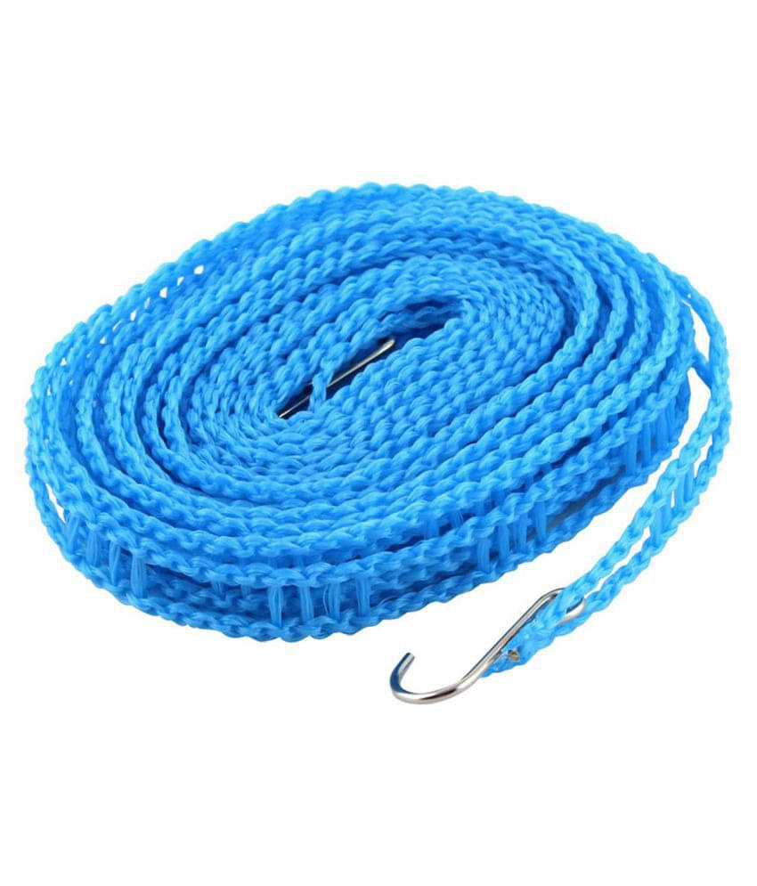     			5 Meters Windproof Anti-Slip Clothes Washing Line Drying Nylon Rope with Hooks