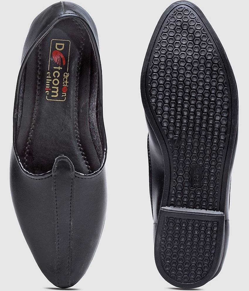 Action Lightweight Casual Shoes - Black Men's Slip-on Shoes