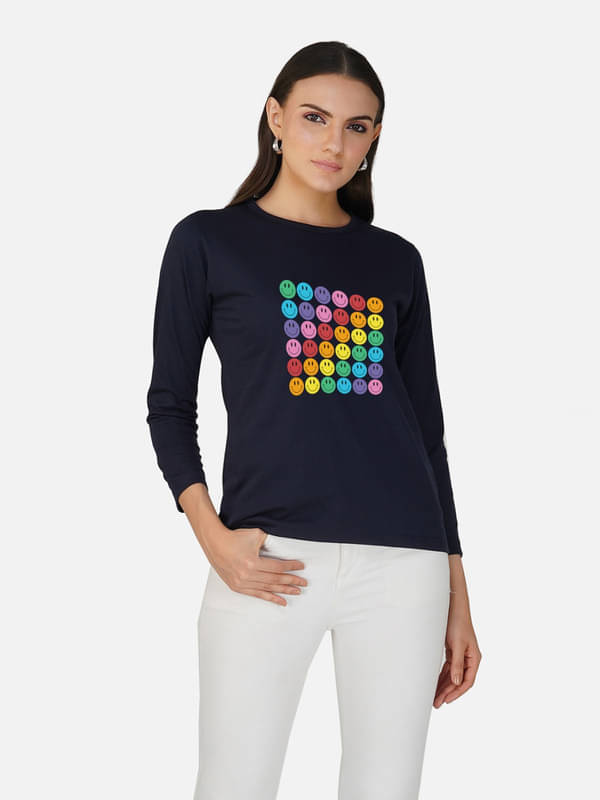 CHOZI Women Cotton Printed Regular Fit Round Neck T-Shirt ( Black )     			CHOZI Women Cotton Printed Regular Fit Round Neck T-Shirt ( Black )