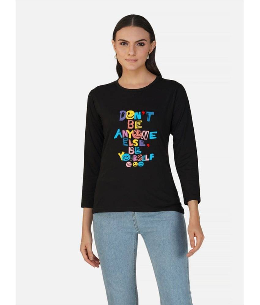 CHOZI Women Cotton Printed Regular Fit Round Neck T-Shirt ( Black ) CHOZI Women Cotton Printed Regular Fit Round Neck T-Shirt ( Black )