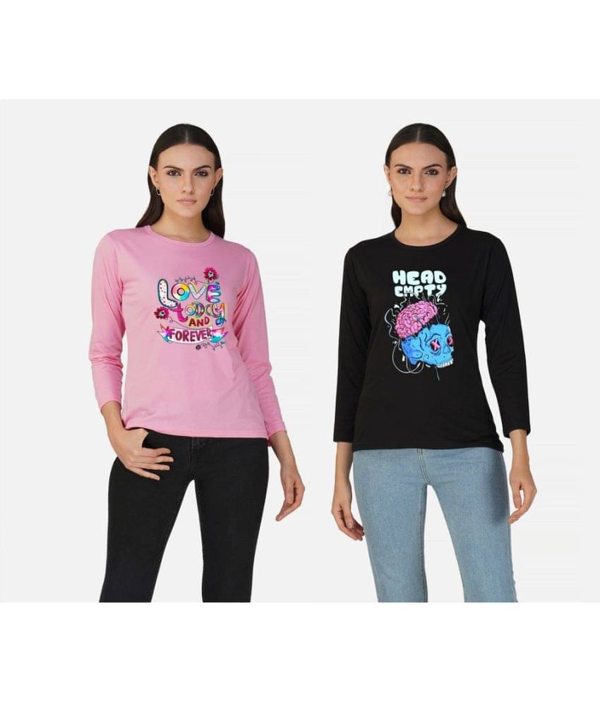 CHOZI Women Cotton Blend Printed Regular Fit Round Neck T-Shirt ( Multi Color )     			CHOZI Women Cotton Blend Printed Regular Fit Round Neck T-Shirt ( Multi Color )