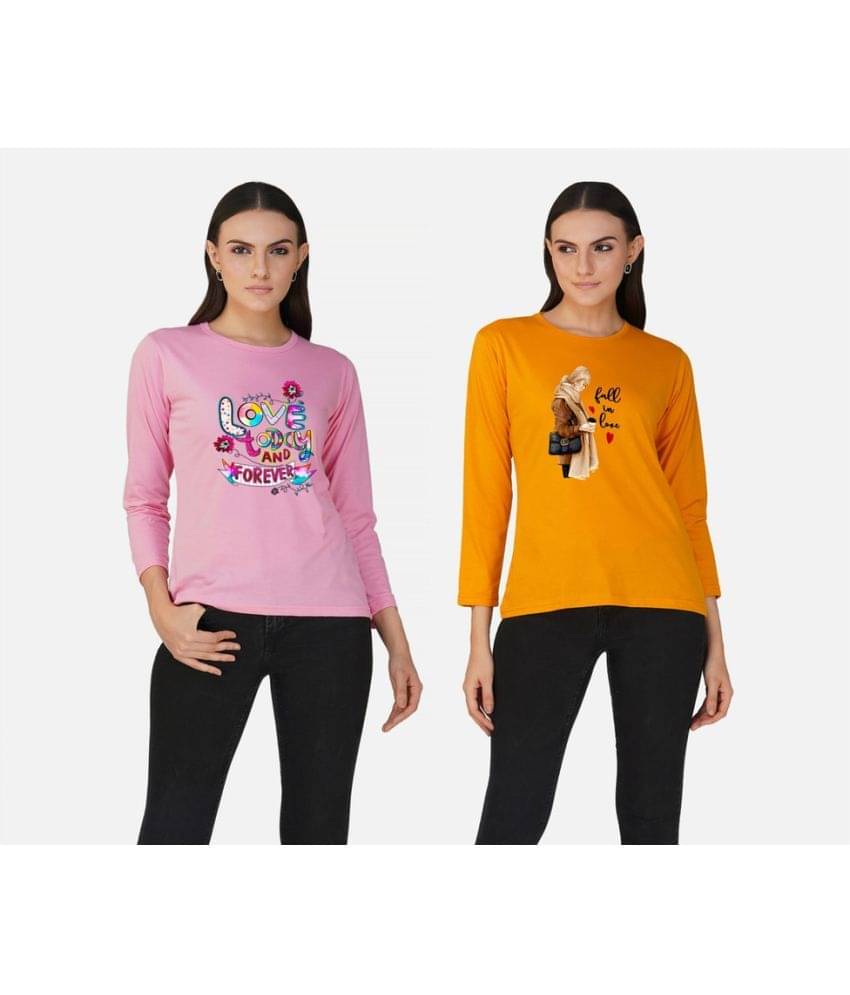     			CHOZI Women Cotton Blend Printed Regular Fit Round Neck T-Shirt ( Multi Color )