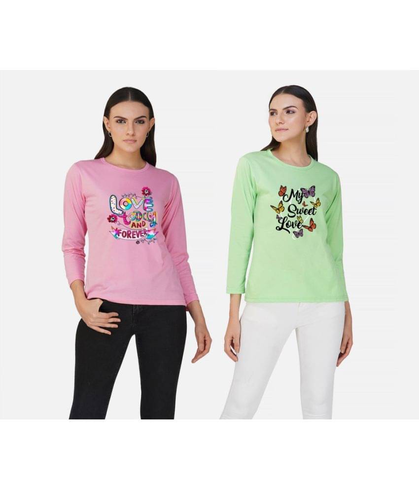 CHOZI Women Cotton Blend Printed Regular Fit Round Neck T-Shirt ( Multi Color ) CHOZI Women Cotton Blend Printed Regular Fit Round Neck T-Shirt ( Multi Color )