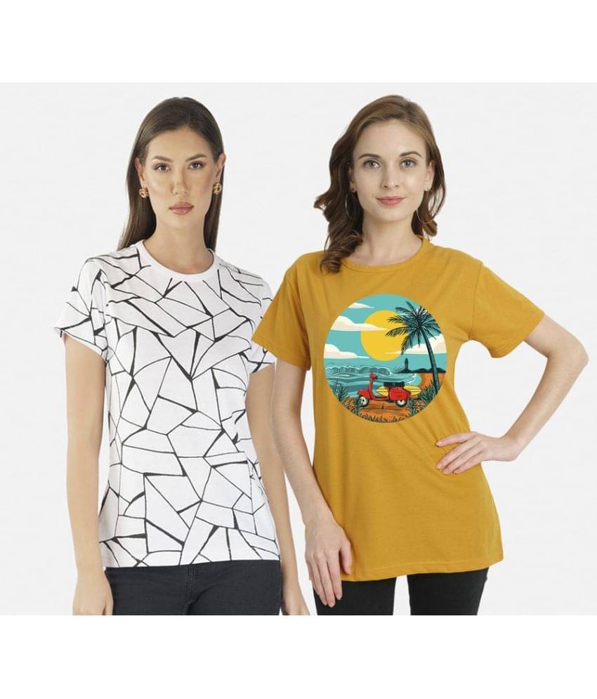 CHOZI Women Cotton Printed Regular Fit Round Neck T-Shirt ( Multi Color ) CHOZI Women Cotton Printed Regular Fit Round Neck T-Shirt ( Multi Color )