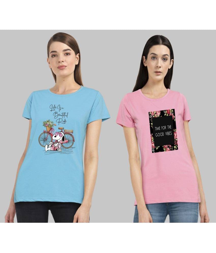 CHOZI Women Cotton Printed Regular Fit Round Neck T-Shirt ( Multi Color ) CHOZI Women Cotton Printed Regular Fit Round Neck T-Shirt ( Multi Color )