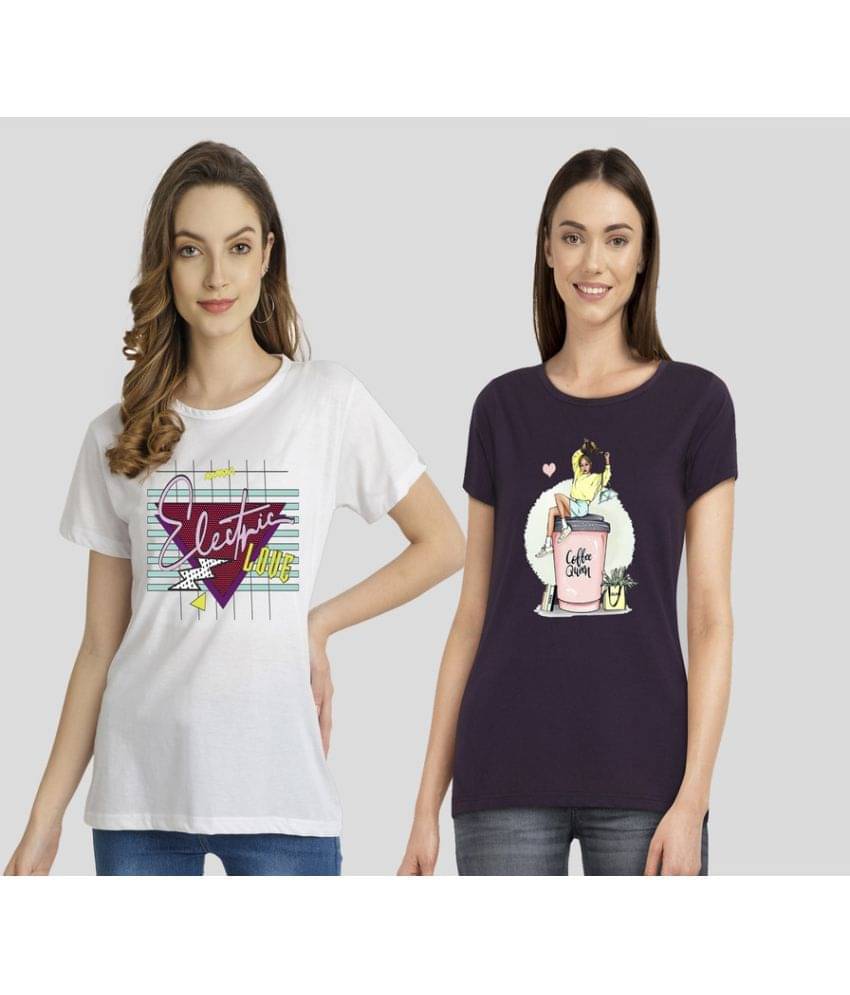 CHOZI Women Cotton Printed Regular Fit Round Neck T-Shirt ( Multi Color ) CHOZI Women Cotton Printed Regular Fit Round Neck T-Shirt ( Multi Color )