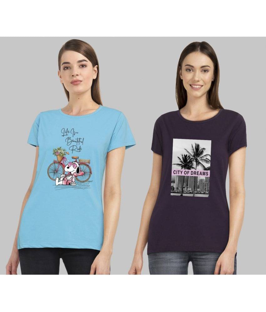 CHOZI Women Cotton Printed Regular Fit Round Neck T-Shirt ( Multi Color ) CHOZI Women Cotton Printed Regular Fit Round Neck T-Shirt ( Multi Color )