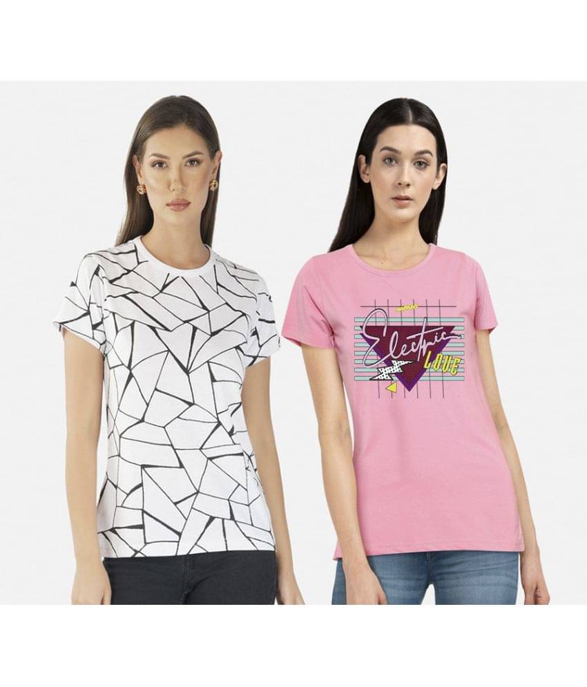 CHOZI Women Cotton Printed Regular Fit Round Neck T-Shirt ( Multi Color ) CHOZI Women Cotton Printed Regular Fit Round Neck T-Shirt ( Multi Color )