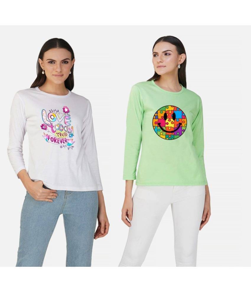 CHOZI Women Cotton Printed Regular Fit Round Neck T-Shirt ( Multi Color ) CHOZI Women Cotton Printed Regular Fit Round Neck T-Shirt ( Multi Color )