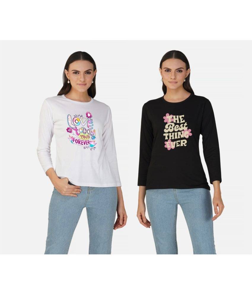 CHOZI Women Cotton Printed Regular Fit Round Neck T-Shirt ( Multi Color ) CHOZI Women Cotton Printed Regular Fit Round Neck T-Shirt ( Multi Color )