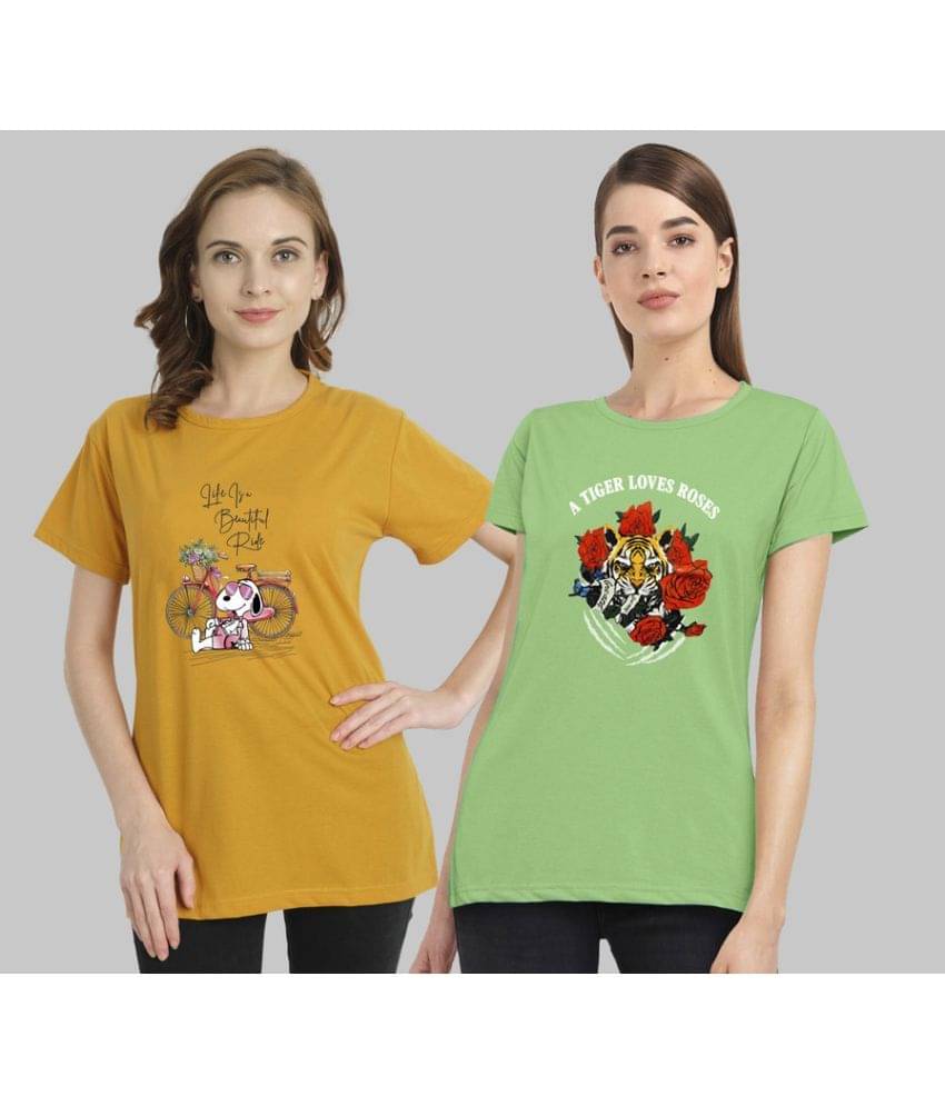 CHOZI Women Cotton Printed Regular Fit Round Neck T-Shirt ( Multi Color ) CHOZI Women Cotton Printed Regular Fit Round Neck T-Shirt ( Multi Color )