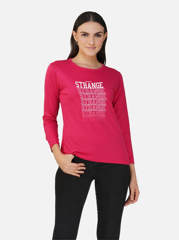 CHOZI Women Cotton Printed Regular Fit Round Neck T-Shirt ( Pink ) CHOZI Women Cotton Printed Regular Fit Round Neck T-Shirt ( Pink )