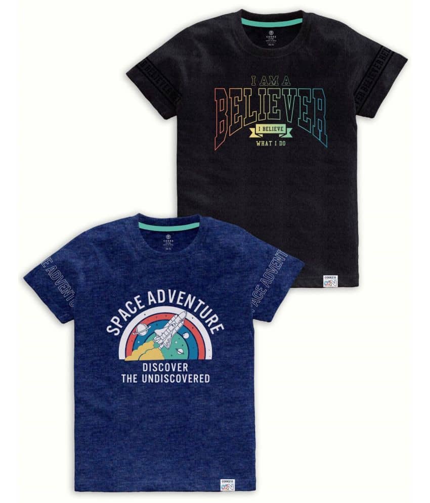 CODEZ Pack of 2 Boys Cotton Blend T-Shirt ( Multicolor )