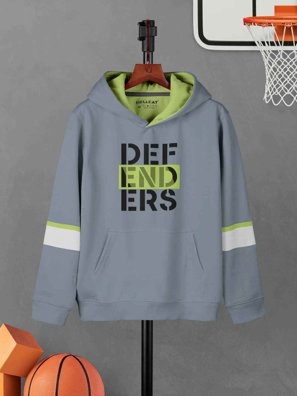 HELLCAT Pack of 1 Boys Cotton Blend Sweatshirt ( Light Grey )