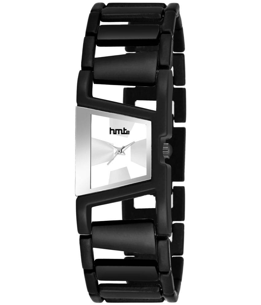     			HMTe - Black Metal Analog Womens Watch