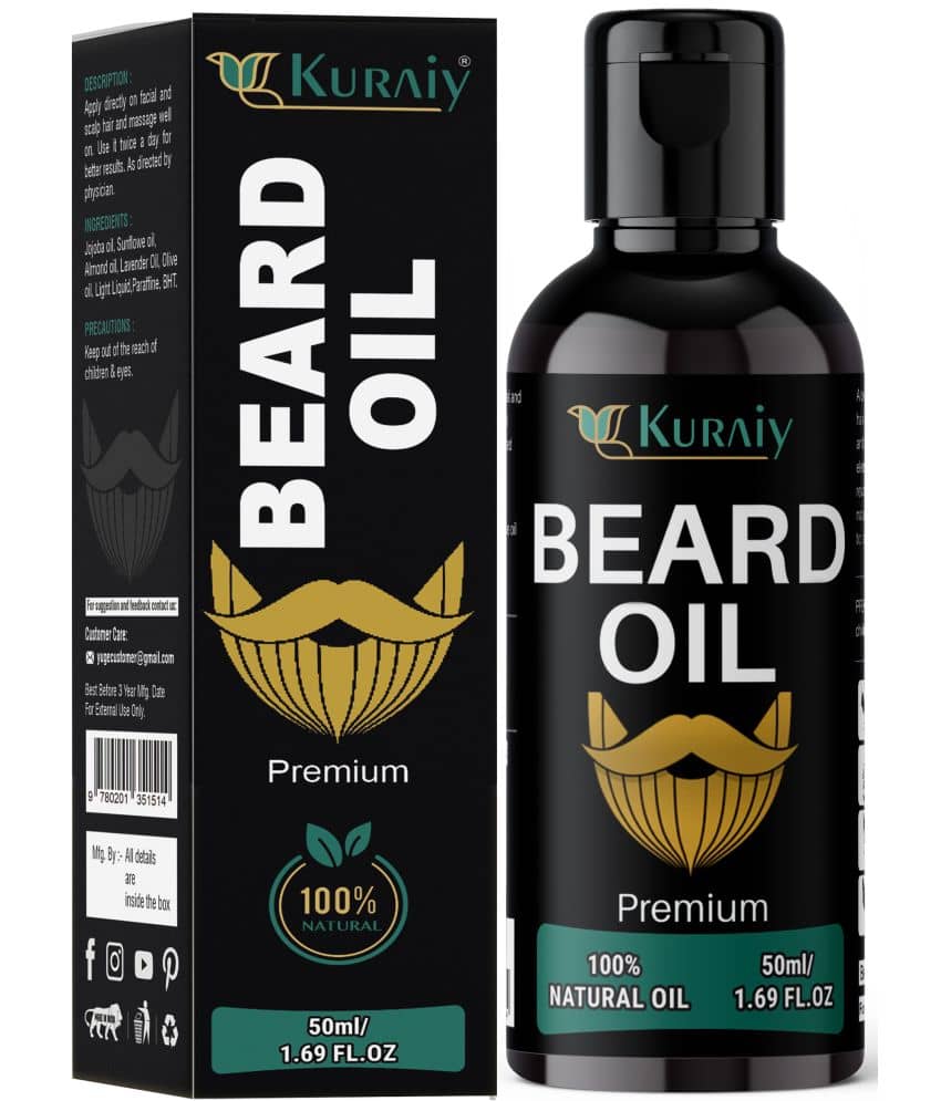 KURAIY Beard Growth Oil for Men For Better Beard Growth With Thicker Beard (50 ml) - Beard Care and Tools | Buy online on ZillyBuy