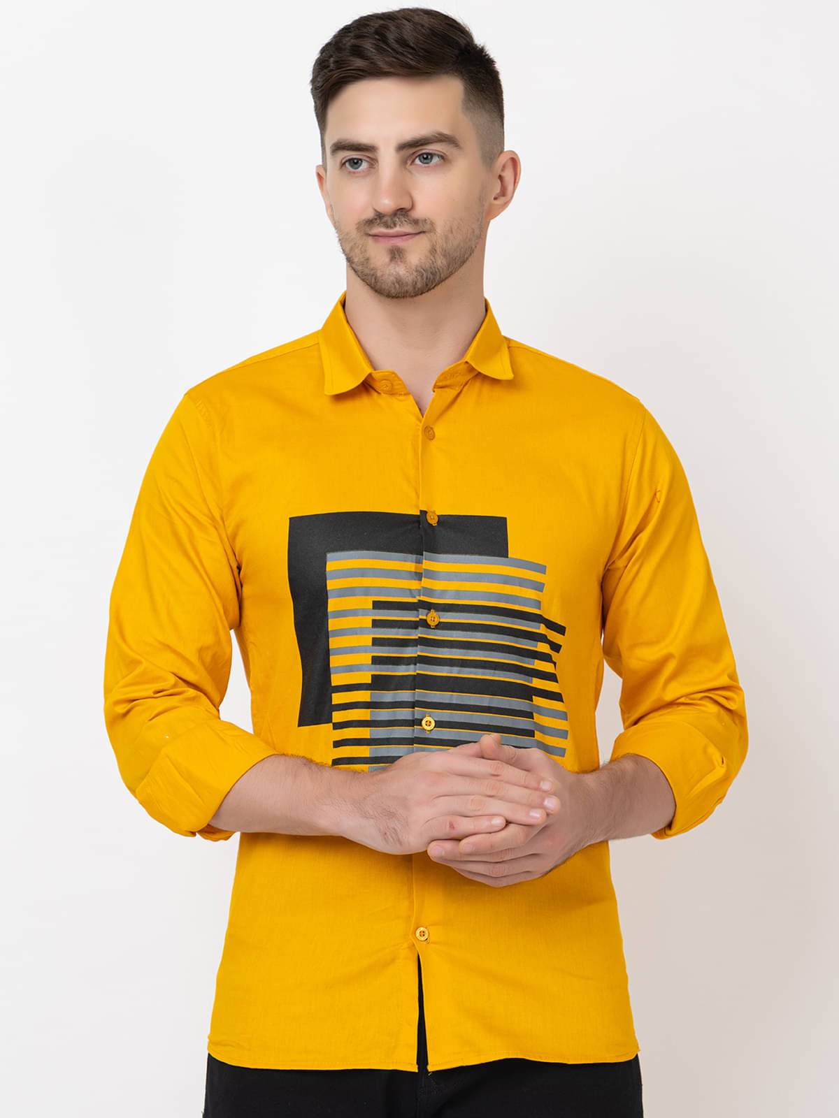 MODERNITY 100% Cotton Regular Fit Printed Full Sleeves Men's Casual Shirt - Yellow ( Pack of 1 ) MODERNITY 100% Cotton Regular Fit Printed Full Sleeves Men's Casual Shirt - Yellow ( Pack of 1 )