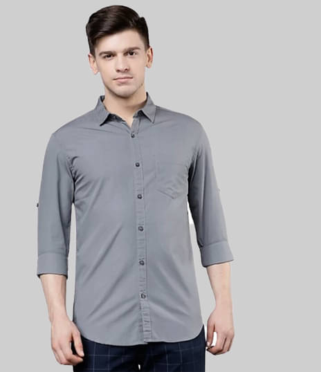     			MODERNITY Cotton Blend Regular Fit Solids Full Sleeves Men's Casual Shirt - Grey ( Pack of 1 )