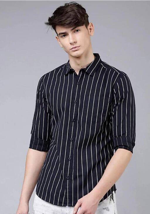 MODERNITY Cotton Blend Regular Fit Solids Full Sleeves Men's Casual Shirt - Navy ( Pack of 1 )     			MODERNITY Cotton Blend Regular Fit Solids Full Sleeves Men's Casual Shirt - Navy ( Pack of 1 )
