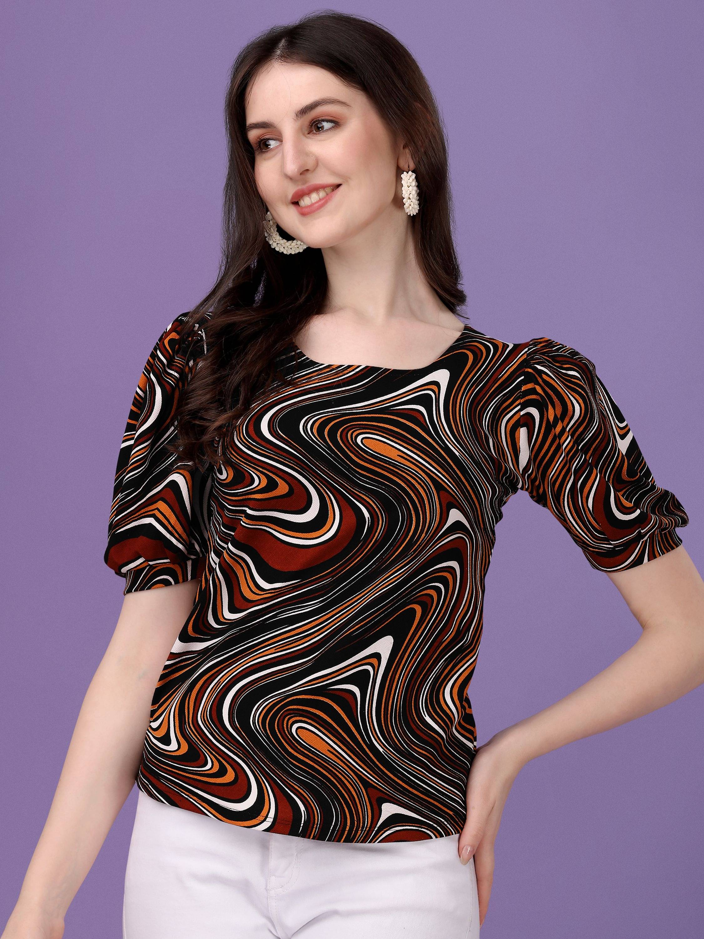 Sheetal associates Women's Polyester Regular Top ( Multicolor ) Sheetal associates Women's Polyester Regular Top ( Multicolor )
