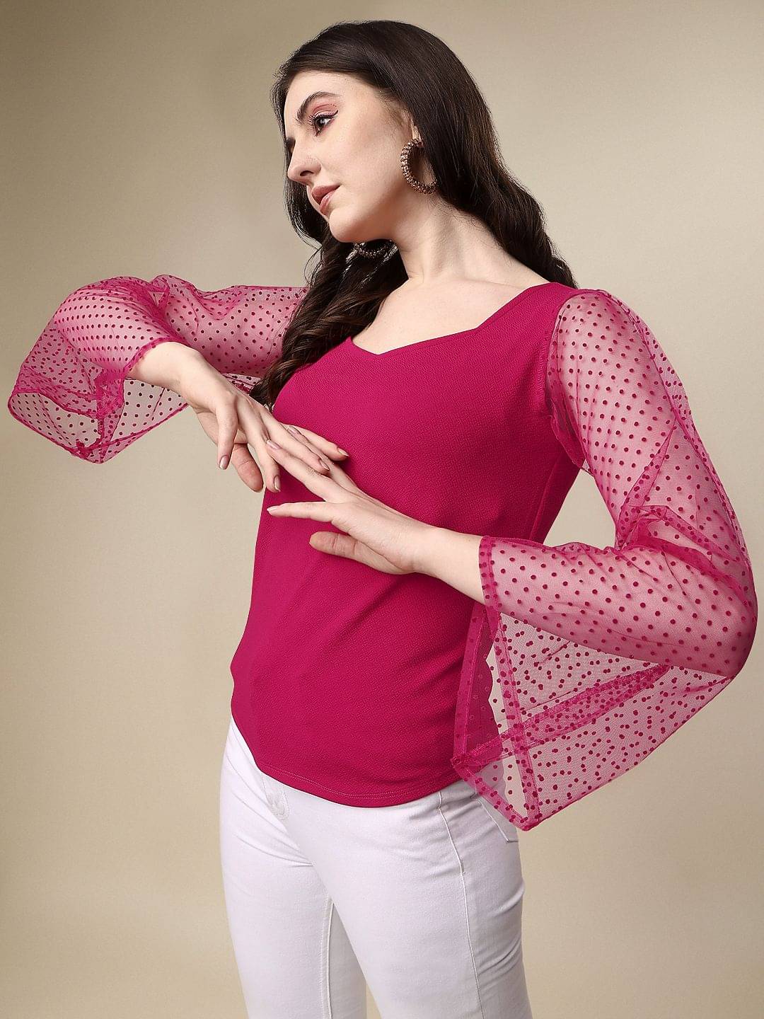     			Sheetal associates Women's Polyester Regular Top ( Pink )