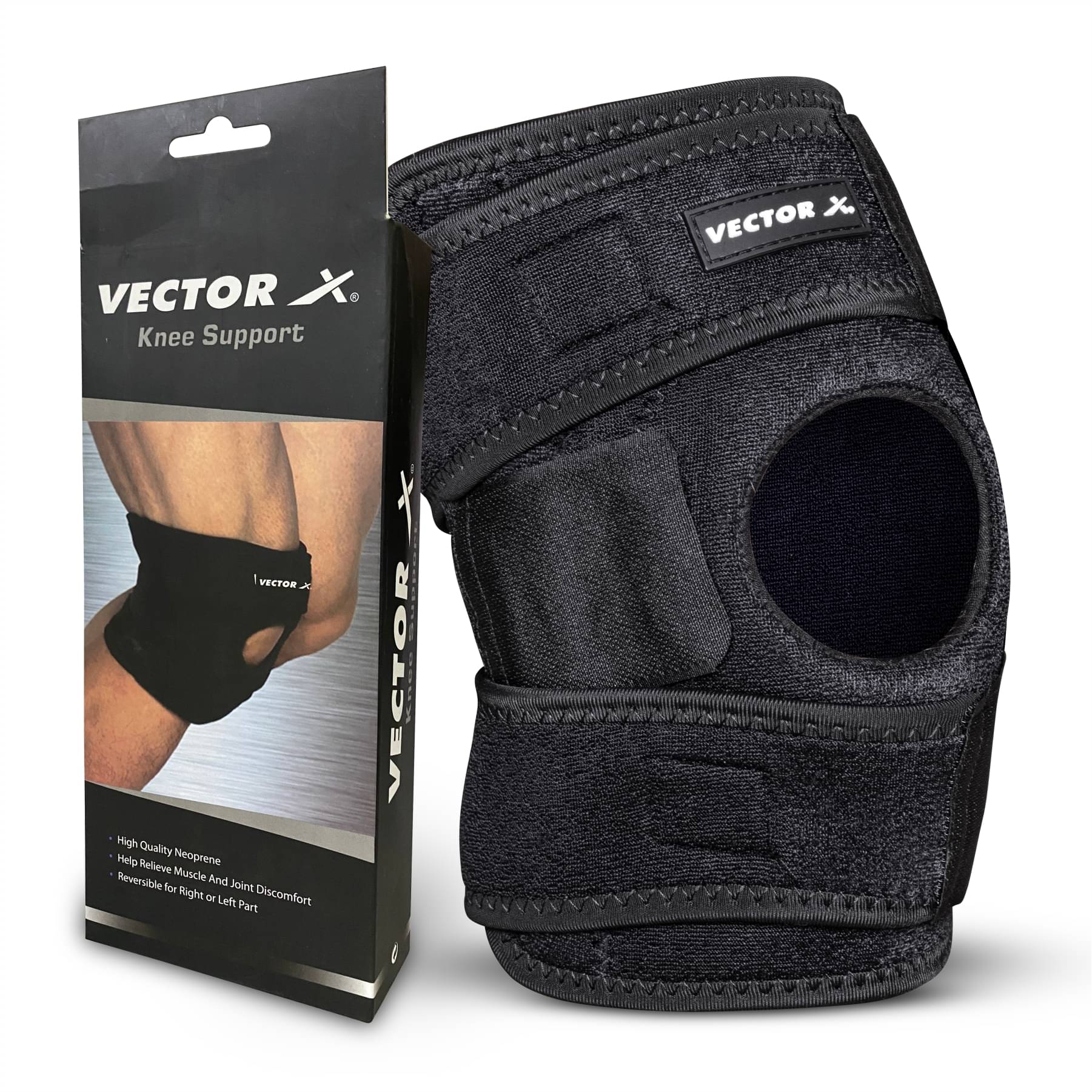 Vector X - Black Knee Support ( Pack of 1 ) Vector X - Black Knee Support ( Pack of 1 )