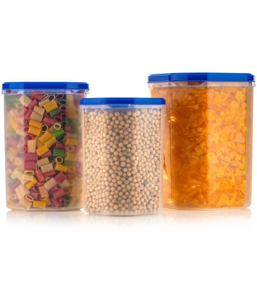     			iview kitchenware Dal/Pasta/Grocery Polyproplene Navy Blue Food Container ( Set of 3 )