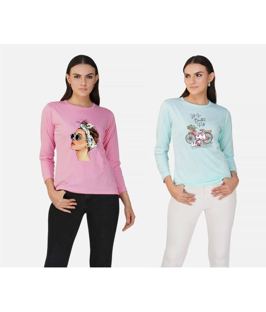 CHOZI Women Cotton Blend Printed Regular Fit Round Neck T-Shirt ( Multi Color ) CHOZI Women Cotton Blend Printed Regular Fit Round Neck T-Shirt ( Multi Color )