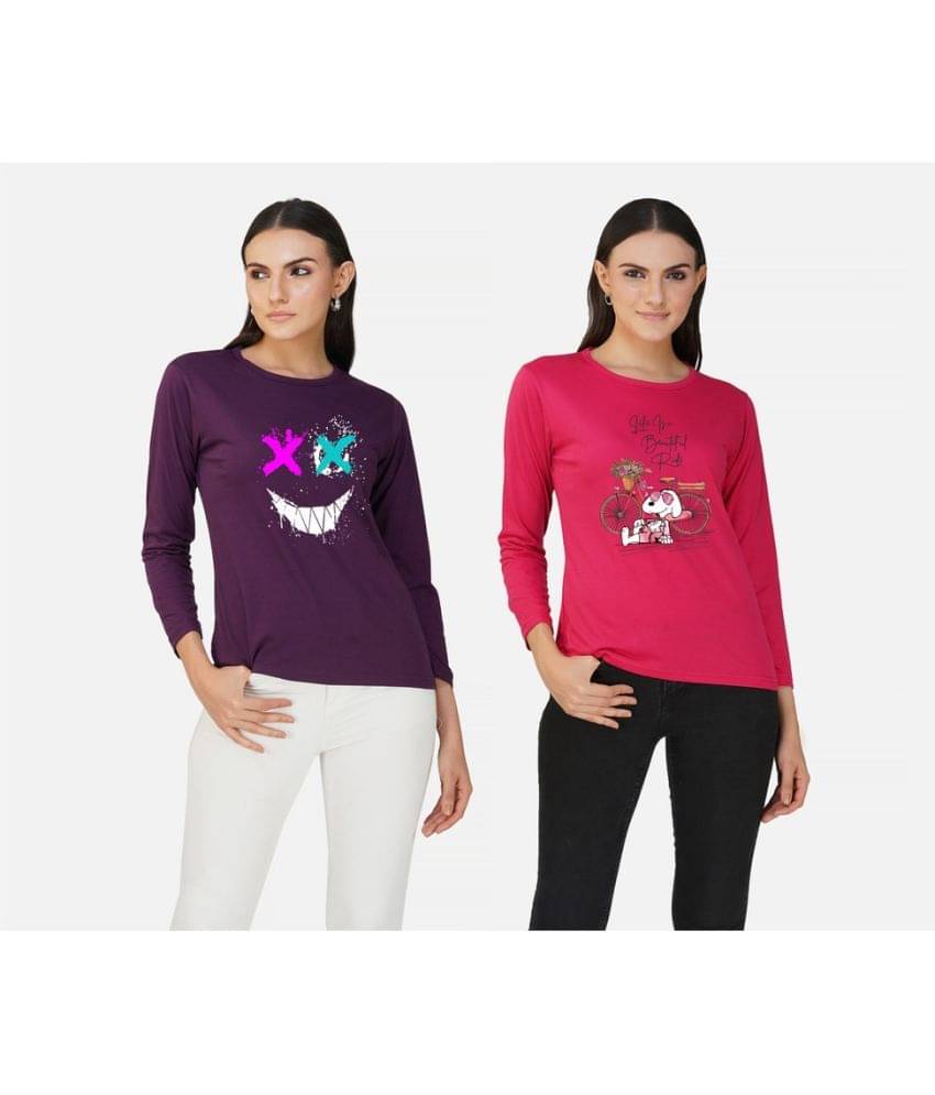 CHOZI Women Cotton Blend Printed Regular Fit Round Neck T-Shirt ( Multi Color ) CHOZI Women Cotton Blend Printed Regular Fit Round Neck T-Shirt ( Multi Color )