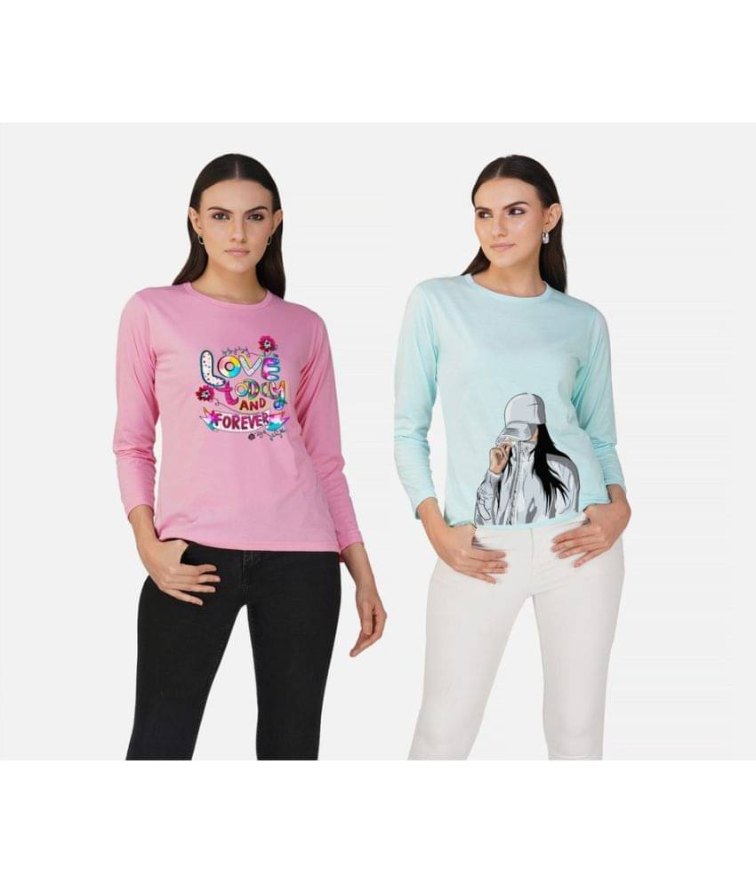 CHOZI Women Cotton Blend Printed Regular Fit Round Neck T-Shirt ( Multi Color ) CHOZI Women Cotton Blend Printed Regular Fit Round Neck T-Shirt ( Multi Color )