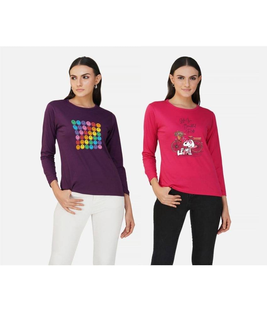 CHOZI Women Cotton Blend Printed Regular Fit Round Neck T-Shirt ( Multi Color ) CHOZI Women Cotton Blend Printed Regular Fit Round Neck T-Shirt ( Multi Color )