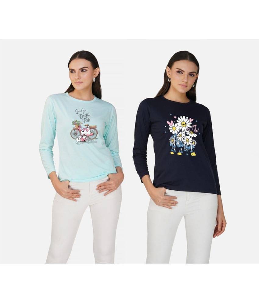 CHOZI Women Cotton Blend Printed Regular Fit Round Neck T-Shirt ( Multi Color ) CHOZI Women Cotton Blend Printed Regular Fit Round Neck T-Shirt ( Multi Color )