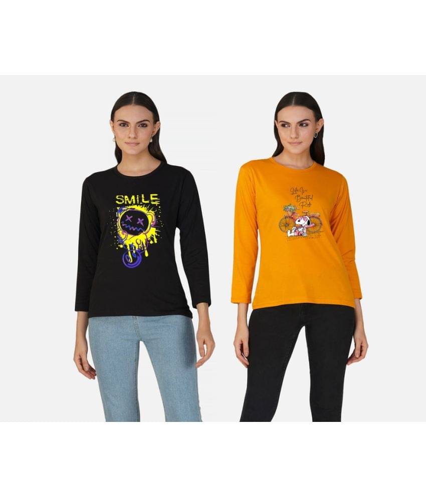 CHOZI Women Cotton Blend Printed Regular Fit Round Neck T-Shirt ( Multi Color ) CHOZI Women Cotton Blend Printed Regular Fit Round Neck T-Shirt ( Multi Color )