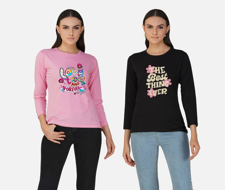     			CHOZI Women Cotton Blend Printed Regular Fit Round Neck T-Shirt ( Multi Color )