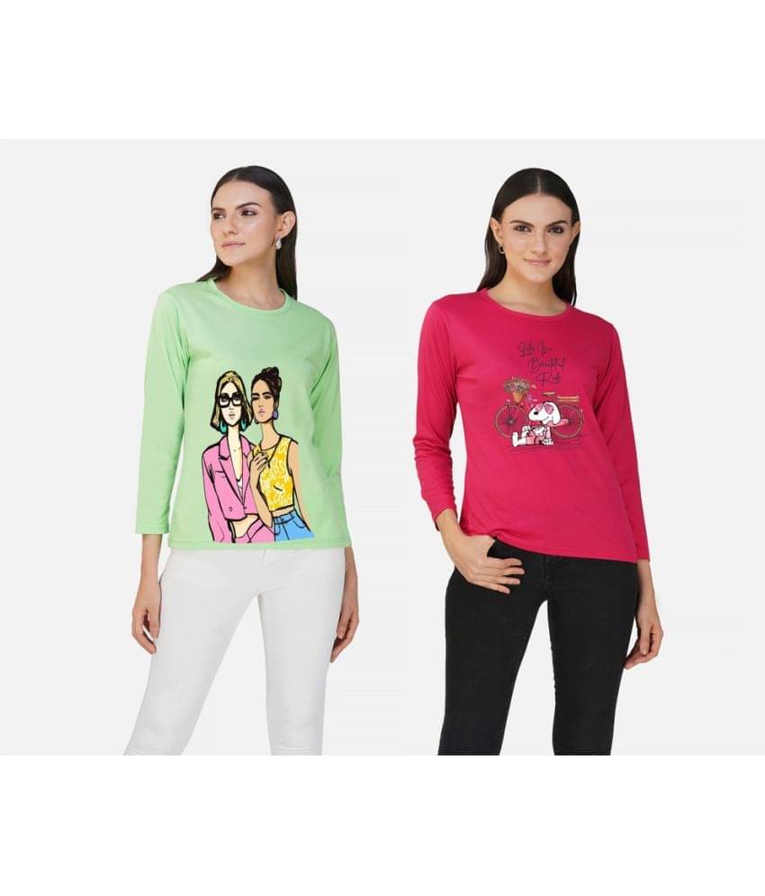CHOZI Women Cotton Blend Printed Regular Fit Round Neck T-Shirt ( Multi Color ) CHOZI Women Cotton Blend Printed Regular Fit Round Neck T-Shirt ( Multi Color )