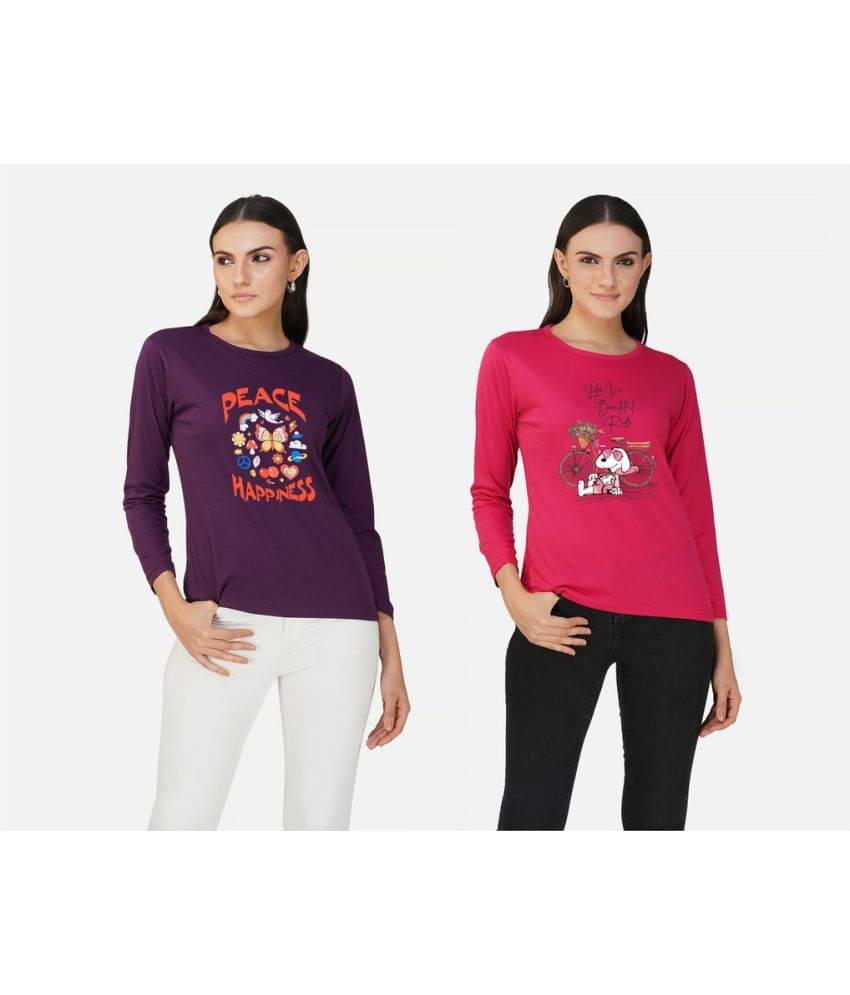 CHOZI Women Cotton Blend Printed Regular Fit Round Neck T-Shirt ( Multi Color ) CHOZI Women Cotton Blend Printed Regular Fit Round Neck T-Shirt ( Multi Color )