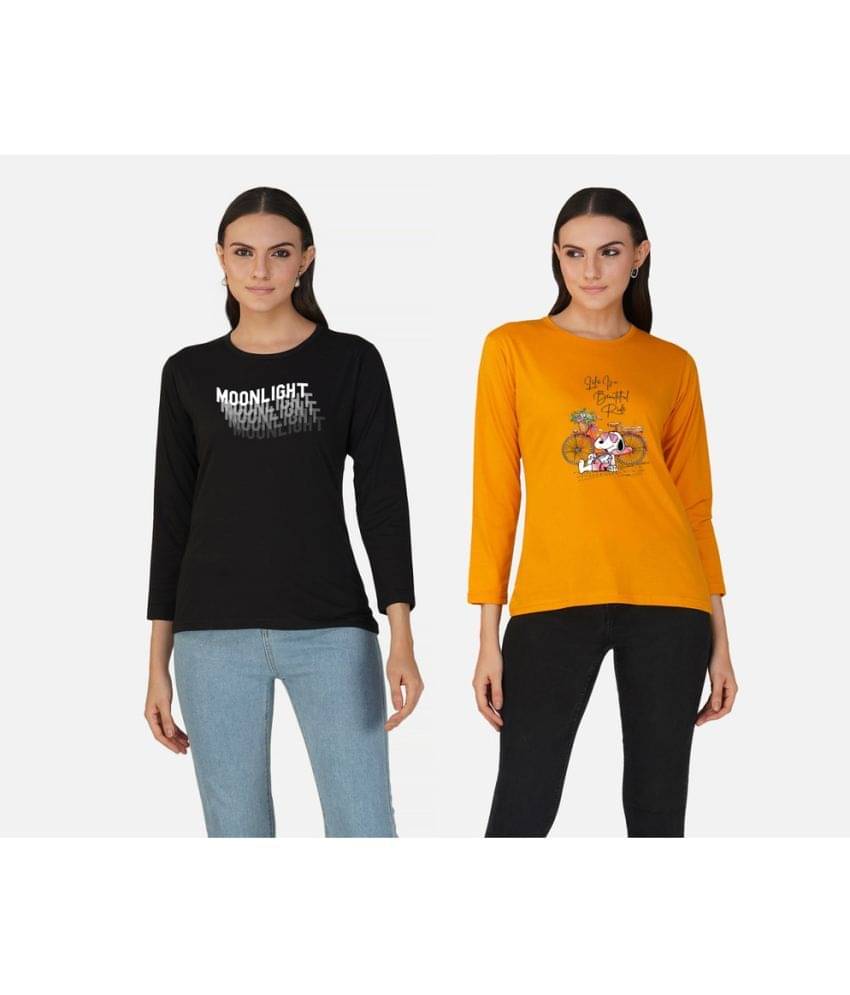     			CHOZI Women Cotton Blend Printed Regular Fit Round Neck T-Shirt ( Multi Color )